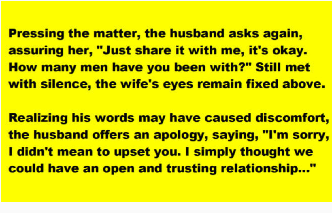 Funny story: Husband ask wife how many men she had been with
