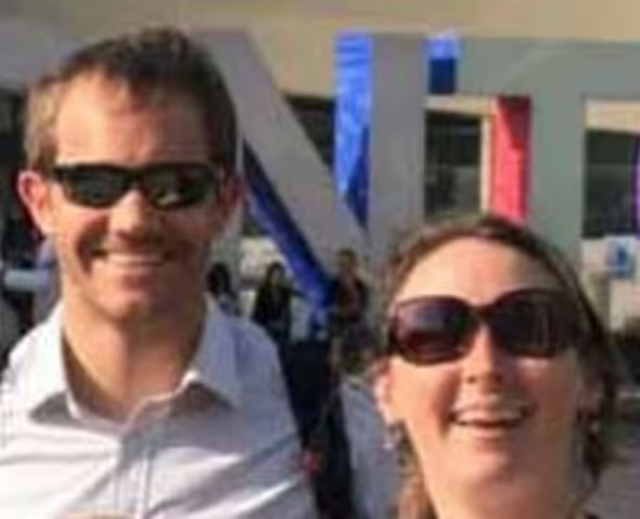 Heroic wife of stabbed British Army officer pictured with husband after rushing to help