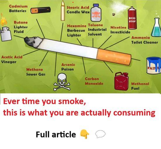 Ever time you smoke, this is what you are actually consuming